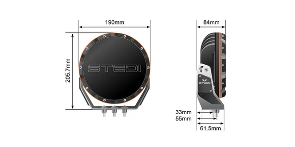 STEDI 7" TYPE X SPORT LED SPOTLIGHT SET - Image 3