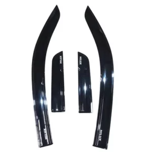 Hilux GD6 (2016-2024) Weather Guards (Extra Cab) Gloss Black With logo