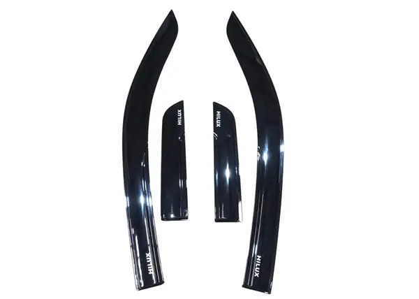Hilux GD6 (2016-2024) Weather Guards (Extra Cab) Gloss Black With logo